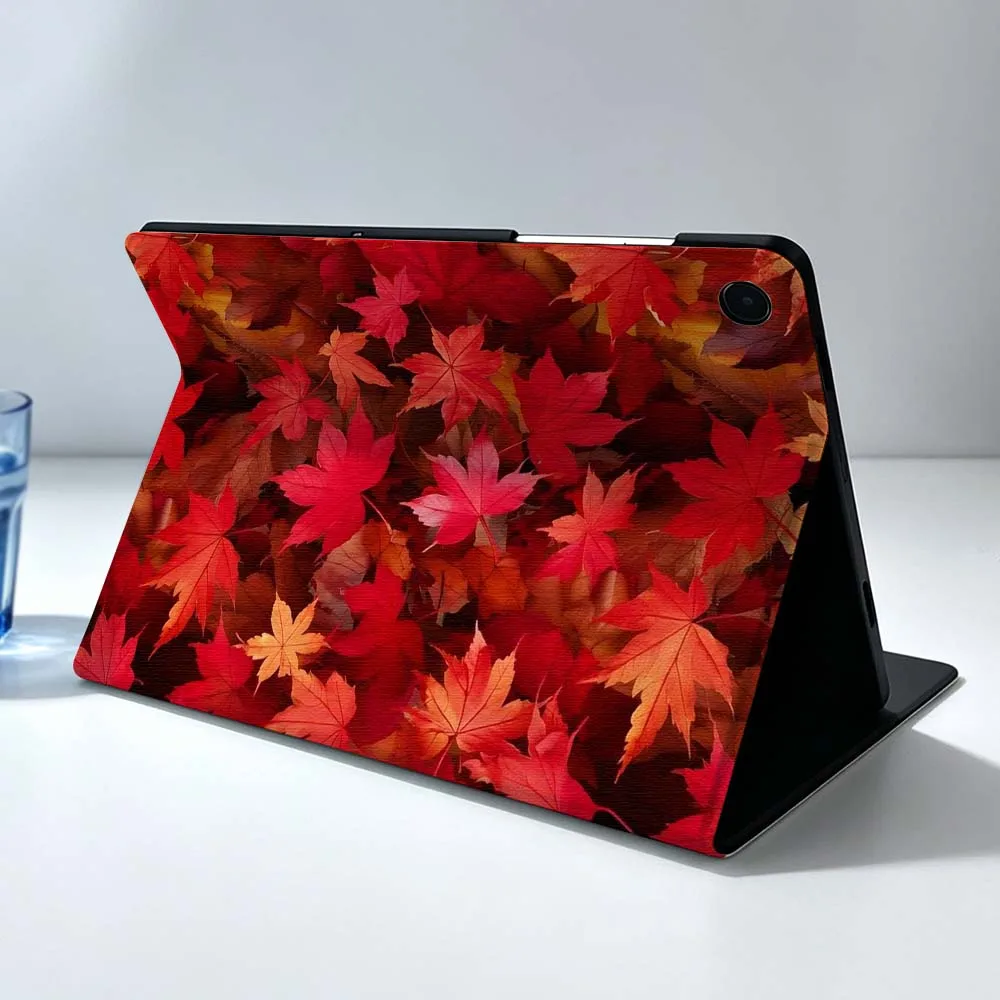 Autumn Maple Leaves Pattern For Samsung Galaxy Tab S11 S10 S9 S8 S7 S6 A9 A8 A7 A11 Lite FE Plus Pen Tray Tablet Case Soft