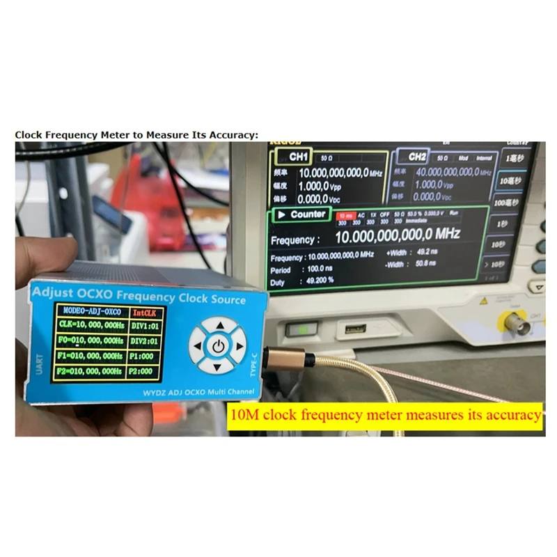 10M 0.1Ppm OCXO Adjustable Frequency Standard 2.5K-200M Clock Source Module W/ SMA Female Connectors