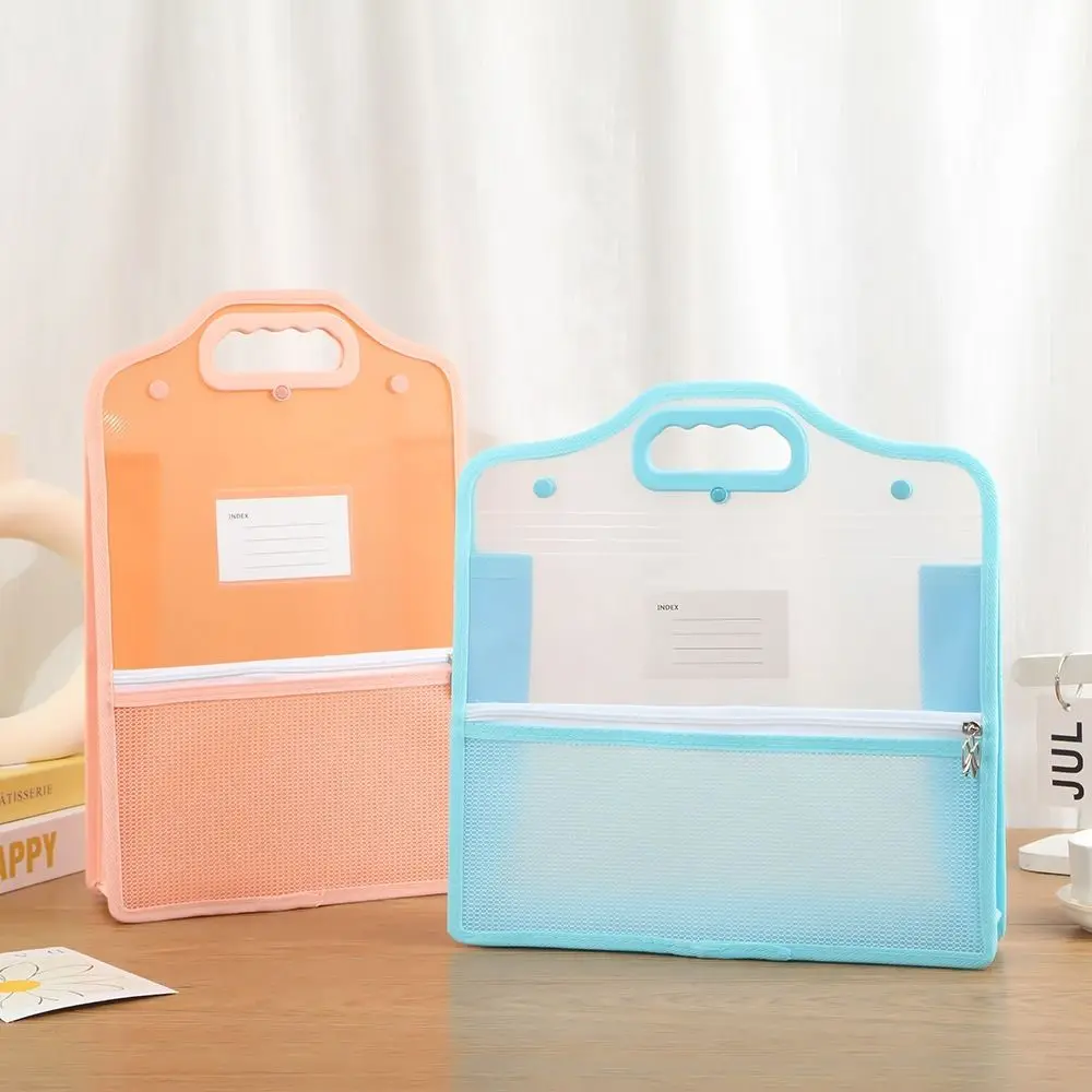 File Management PP Vertical Accordion Zipper Bag Waterproof Zipper Closure File Folder File Bag Document Organization