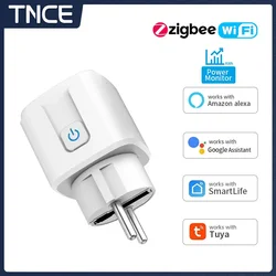 TNCE TUYA akıllı fiş WiFi/Zigbee soket ab 16A/20A güç monitör zamanlama fonksiyonu ile ses kontrolü Alexa GoogleHome ile çalışır