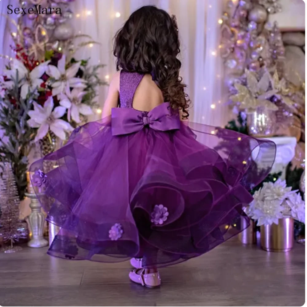 

Flower Girl Dresses For Wedding Lace Appliqued Toddler Pageant Ball Gown Tulle Custom