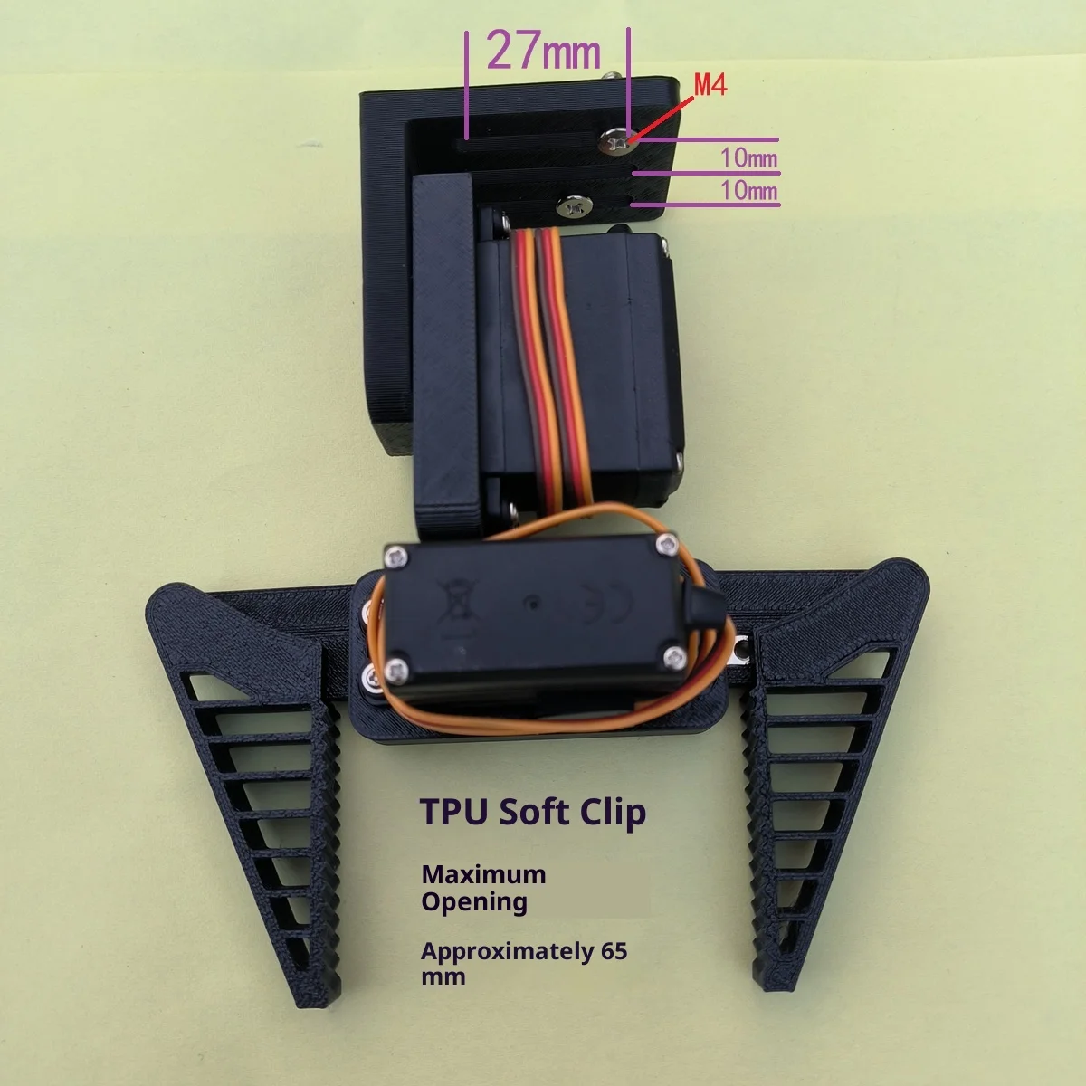 แขนหุ่นยนต์ MG996R แบบสองแกน 1DOF พร้อมกริปเปอร์ยืดหยุ่น TPU ที่จับแขนหุ่นยนต์  ขากรรไกรหุ่นยนต์ สำหรับงาน DIY นวัตกรรมวิทยาศาสตร์และเทคโนโลยี