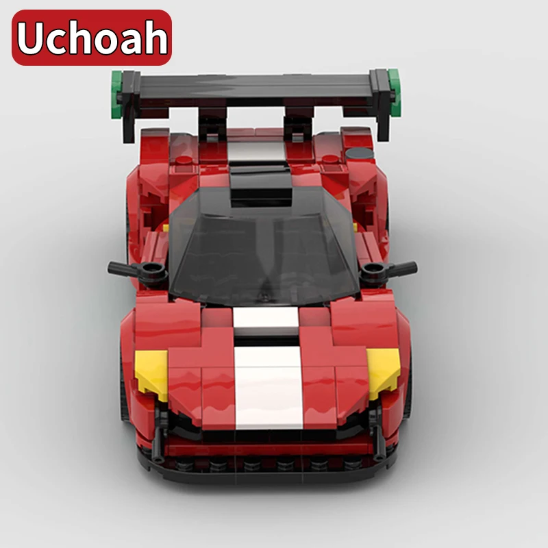 MOC 488 GT3 สีแดงกีฬารถ Building Block รุ่นเด็ก DIY ของเล่นเพื่อการศึกษาวันหยุดของขวัญ