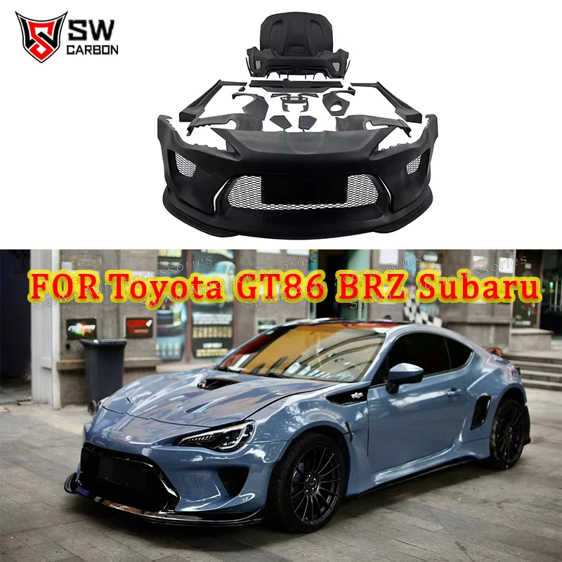 Robot Style Wide Body Kit For 13-19 Toyota GT86 ZN6 BRZ ZD6 Front Bumper Lip Fenders Side Skirts Rear Diffuser Rear Wing Bodykit