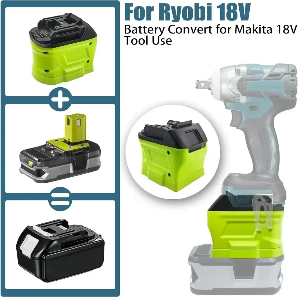 Imagem -03 - Conversor de Adaptador de Bateria para Ryobi Furadeira Elétrica Bateria Li-ion para Makita 18v Li-ion bl Série