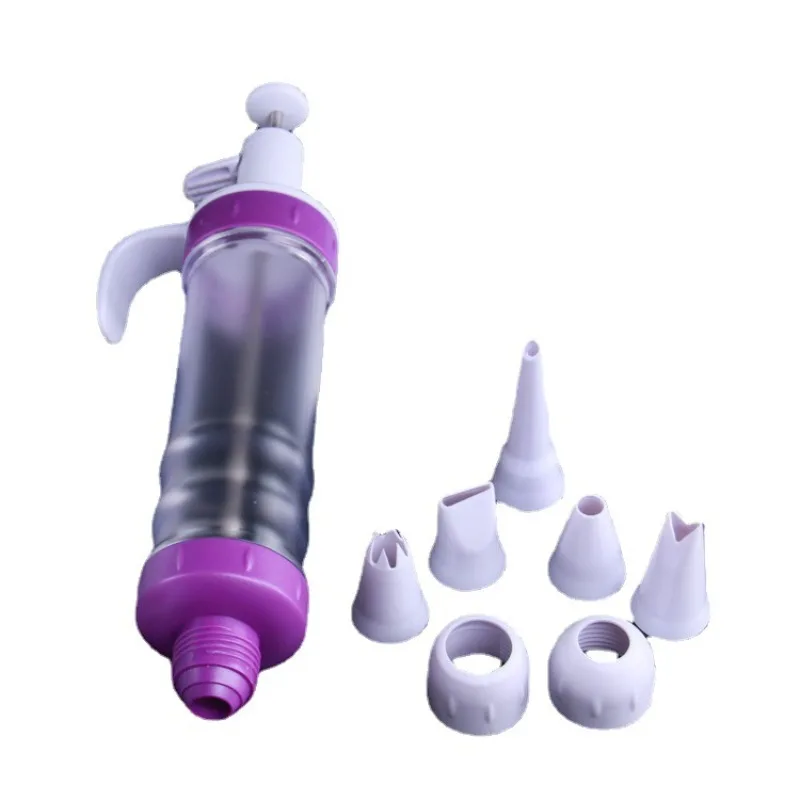 

Plastic cream piping gun set, plastic piping nozzle spray gun baking tool