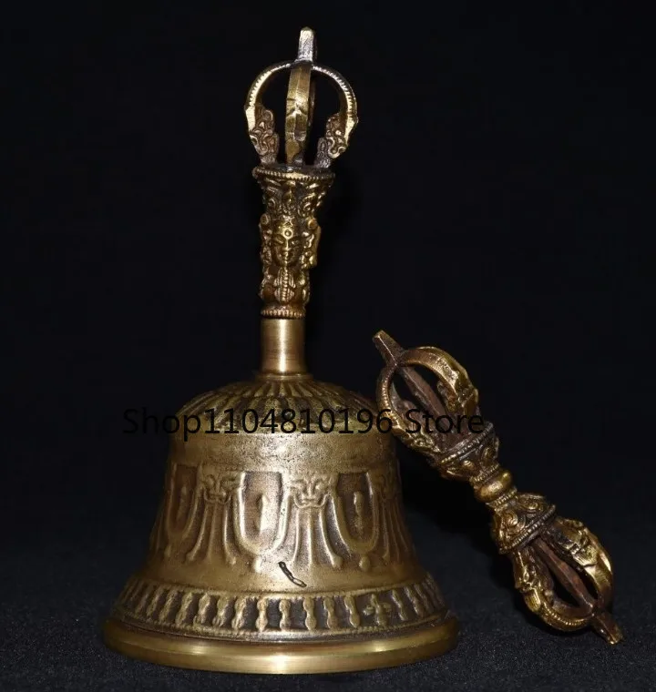Magic Tools and Ringing Bells Set of Chinese Antique Pure Copper Cloth Wrapped