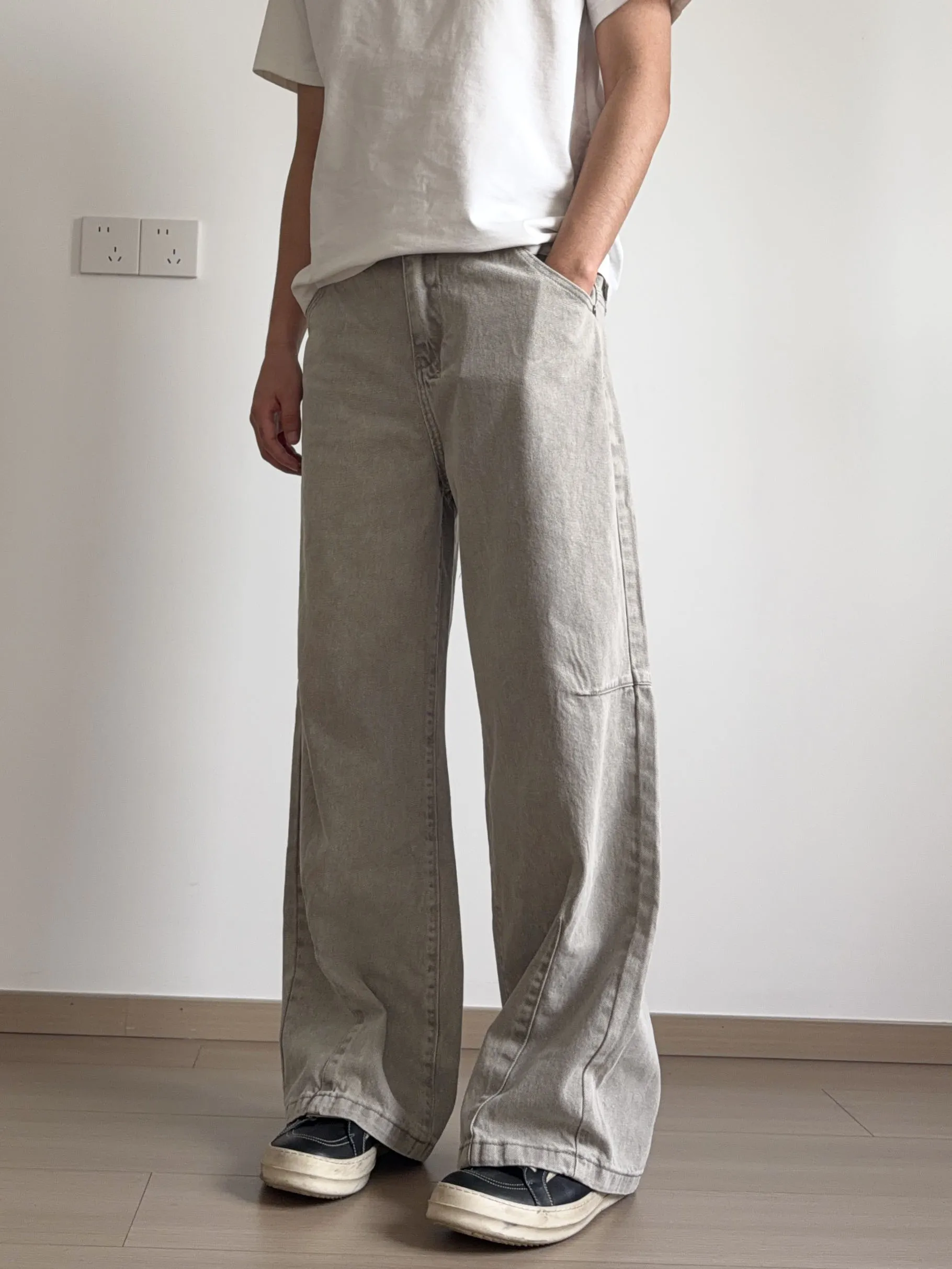 Calças Jeans Americanas Vintage Lavadas Estilo Workwear, Corte Solto para Homens e Mulheres, Calças Casuais de Algodão CleanF...
