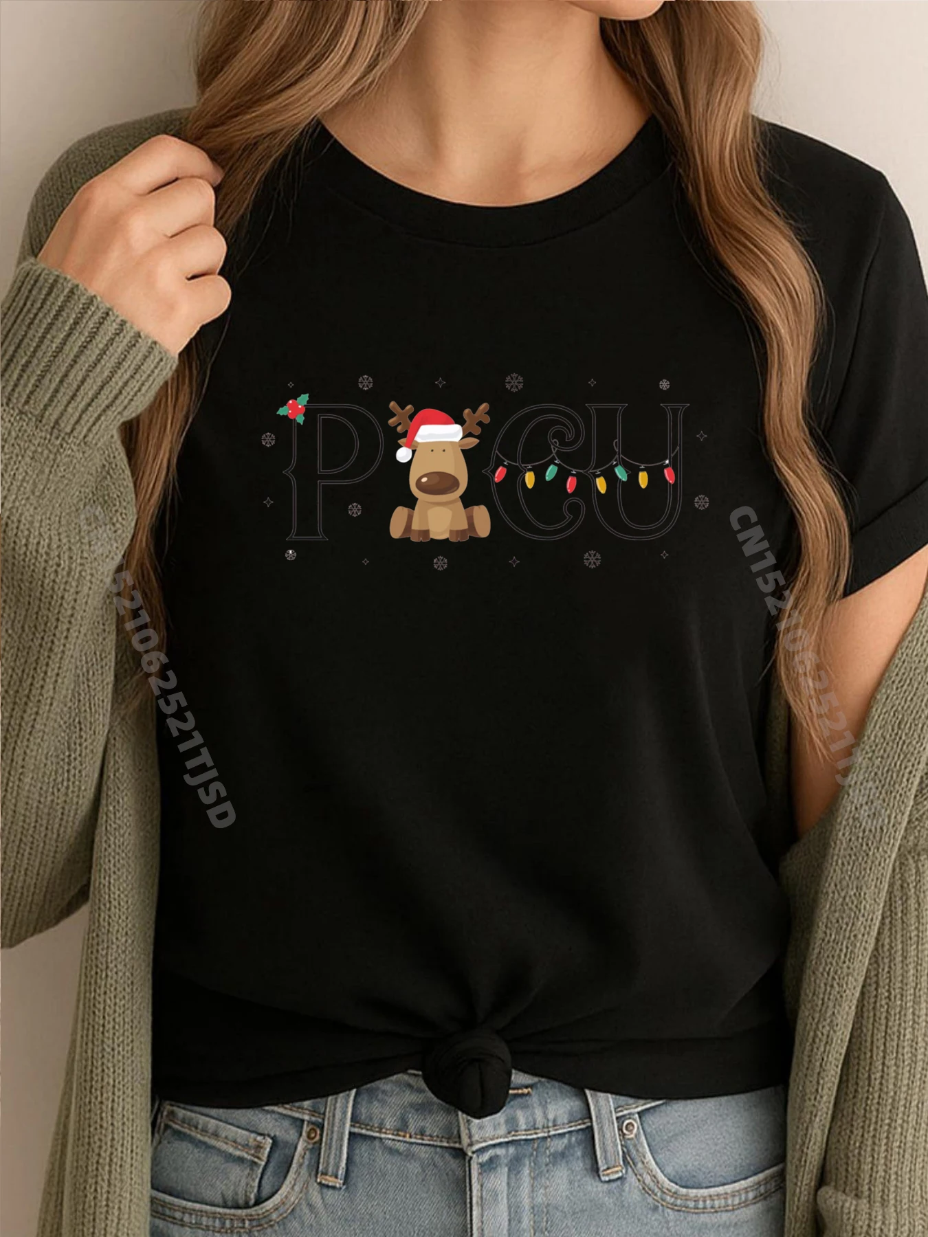 

Мужские футболки Picu Nurse Christmas Reindeer Pediatric Intensive Care, футболка Homme