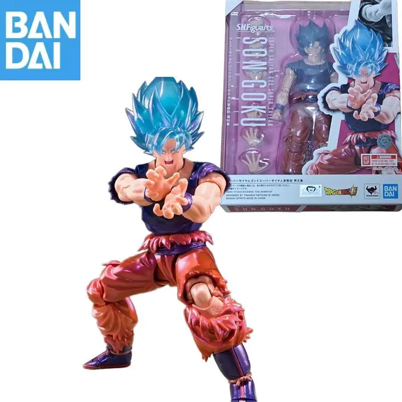 

Bandai S.h.figuarts Dragon Ball Super Saiyan God Super Saiyan Son Goku Kaio Ken Assembly Action Figur Model Toy Gift Collector