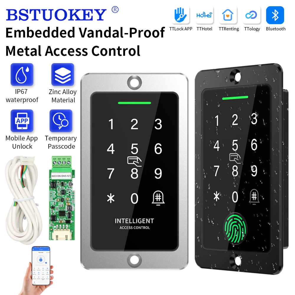 TTLOCK APP Embedded IP67 Waterproof Metal RFID Access Control 13.56KHZ Attendance Integrated Machine Gateway Remote Door Opening