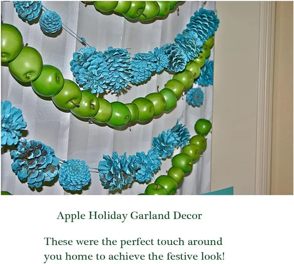 Artificial Green Apple Fruits Faux Foam Plastic Decorative Dents for Making Faux Caramel, 12Pcs