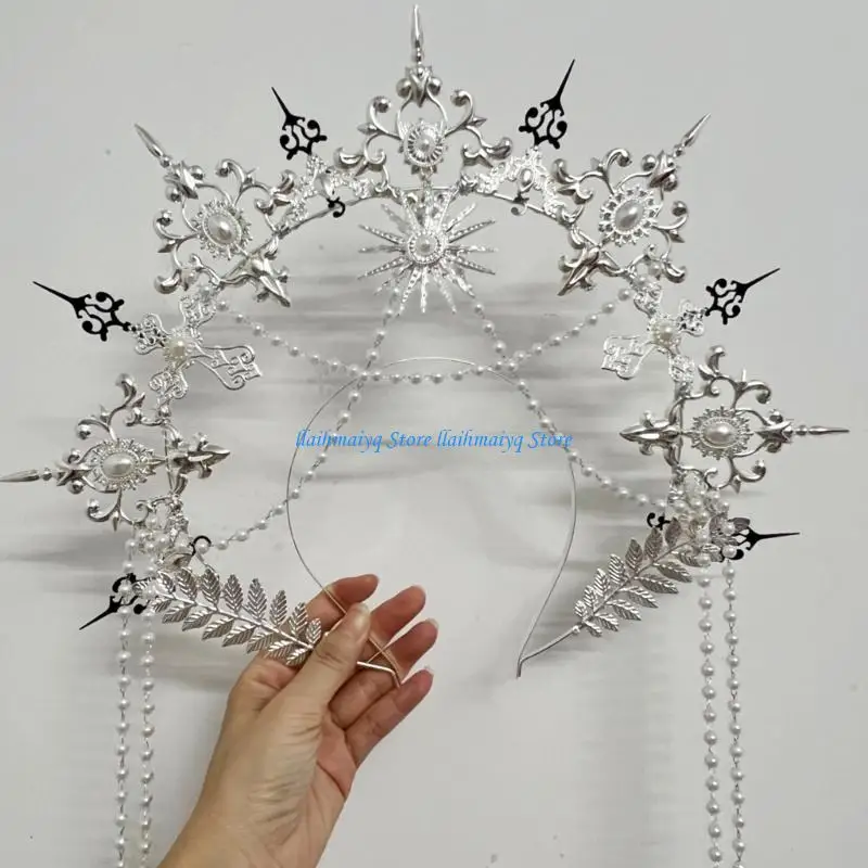 

573B Halloween Sun Crowns Cosplay Headband For Photography And Costume Event