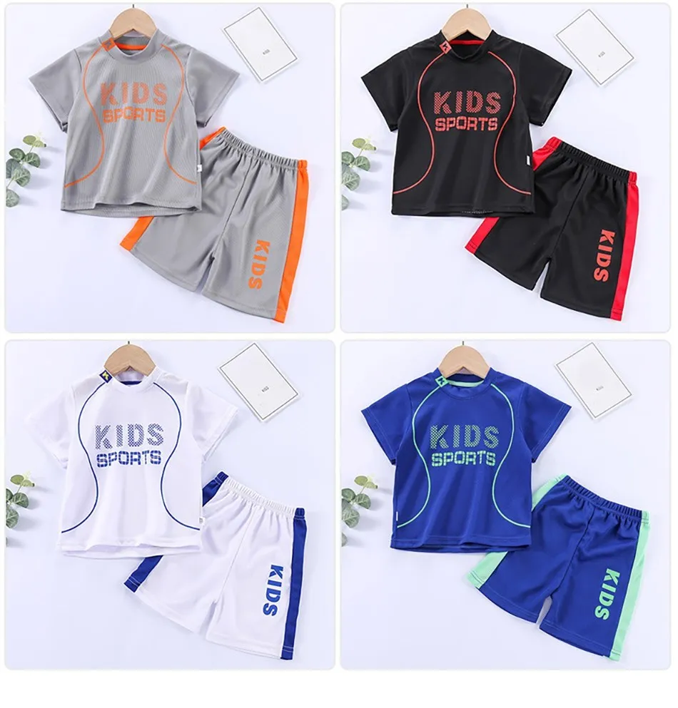 1-12 Years Old Quick Drying and Breathable Children\'s Sportswear Set Children\'s Pure Color Ball Clothing Set Children\'s Sets