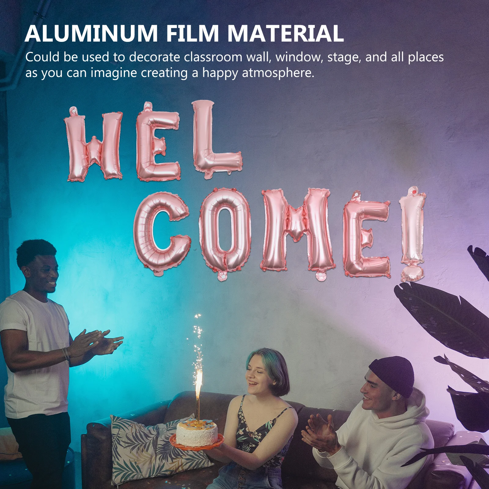 

1Set Welcome Foil Balloons School Party Decorations Durable Easy Inflate Wall Balloon Set Welcome Balloons Classroom Decoration