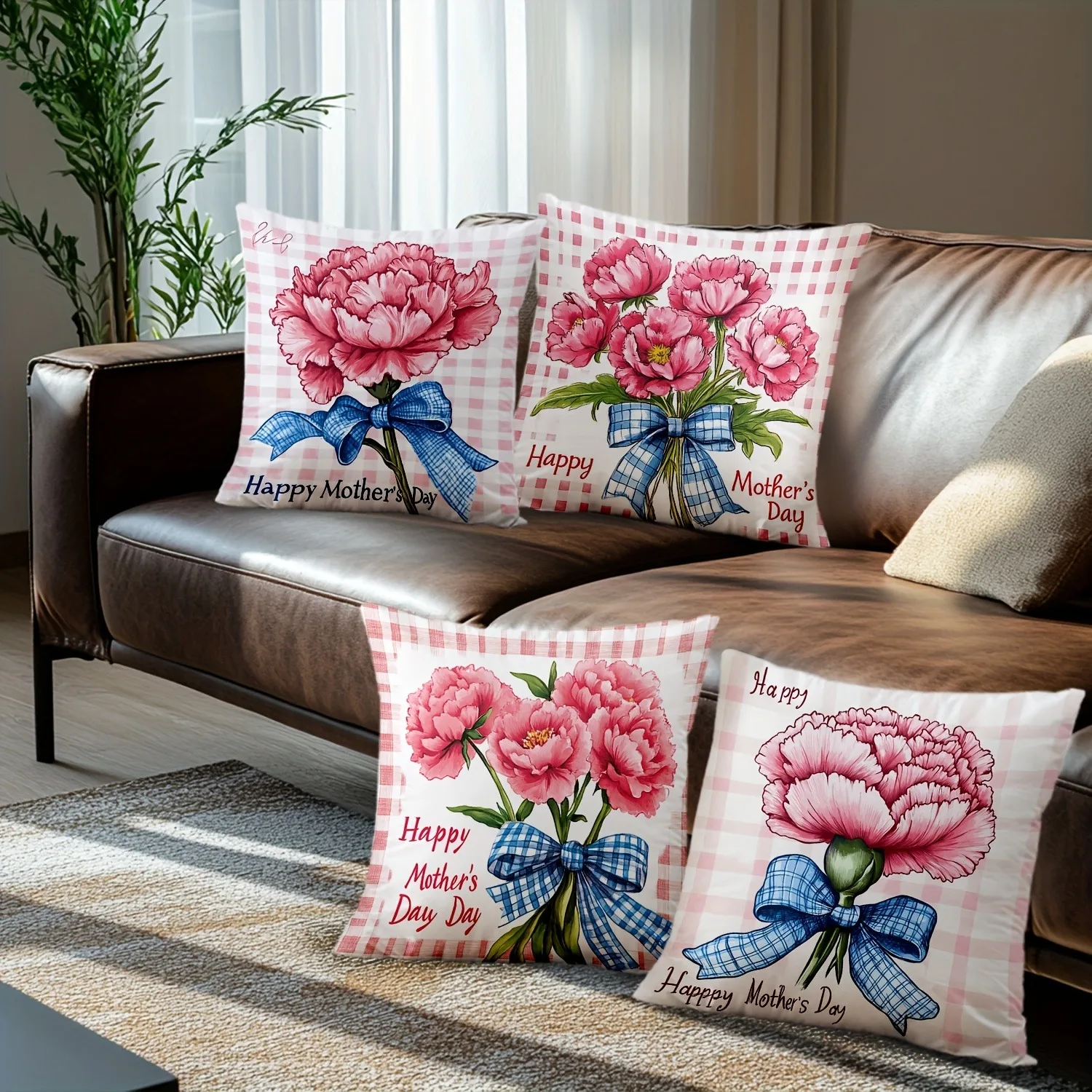 

Sweet Mother's Day Peony Pillowcases: Heartwarming Gift Home Decor Pillow Covers