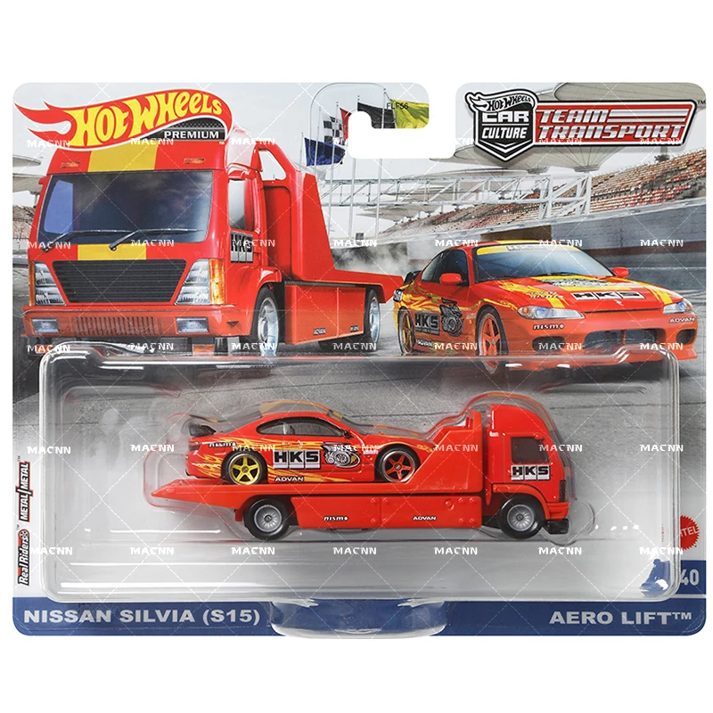 Original Hot Wheels Premium Car Culture Team Transport Diecast 1:64 Voiture Nissan Silvia S15 Ford Benz Fleet Flye Toys for Boys