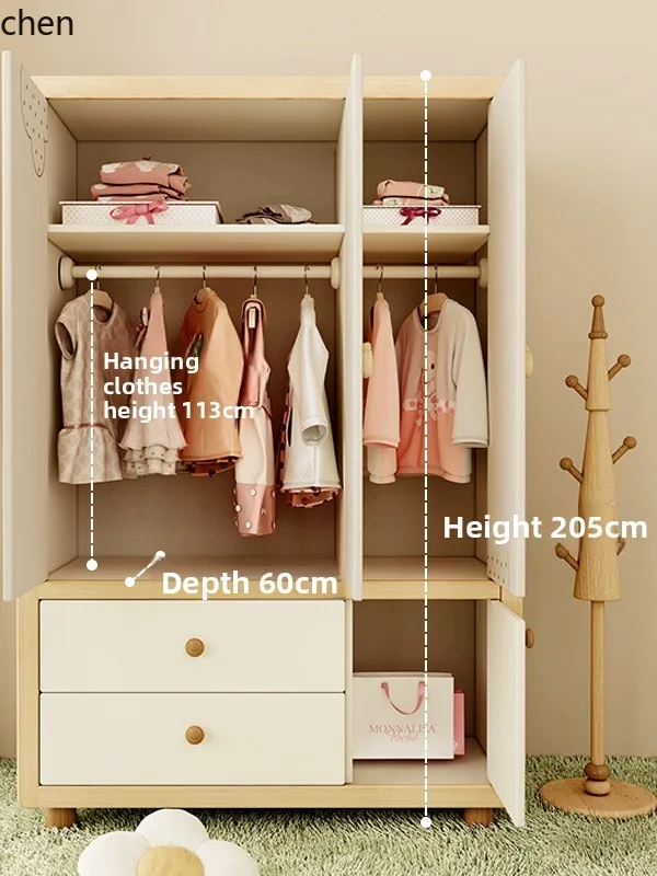 

QZT wardrobe solid wood household storage locker