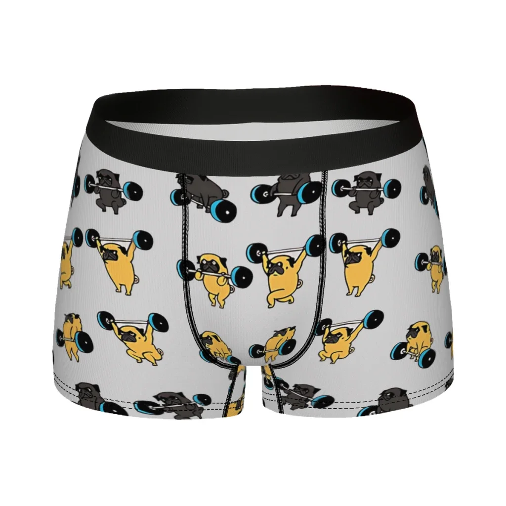 Lifting Pugs  Underpants Cotton Panties Male Underwear Sexy Shorts Boxer Briefs