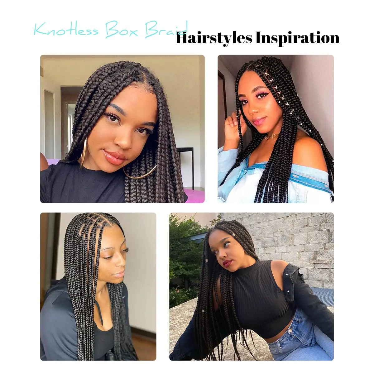 Synthetic Large Box Braided Wigs Jumbo Knotless 360° HD Full Lace Front Wigs For Black Women Jumbo Tribal Braids Faux Locs