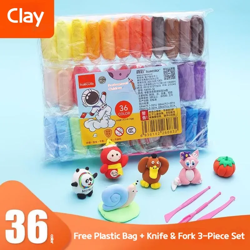 Fluffy Soft Plasticine Toy para crianças, Play Dough Tools Sets, conjuntos de modelagem DIY, argila super leve, presente de aniversário para crianças, 36 cores