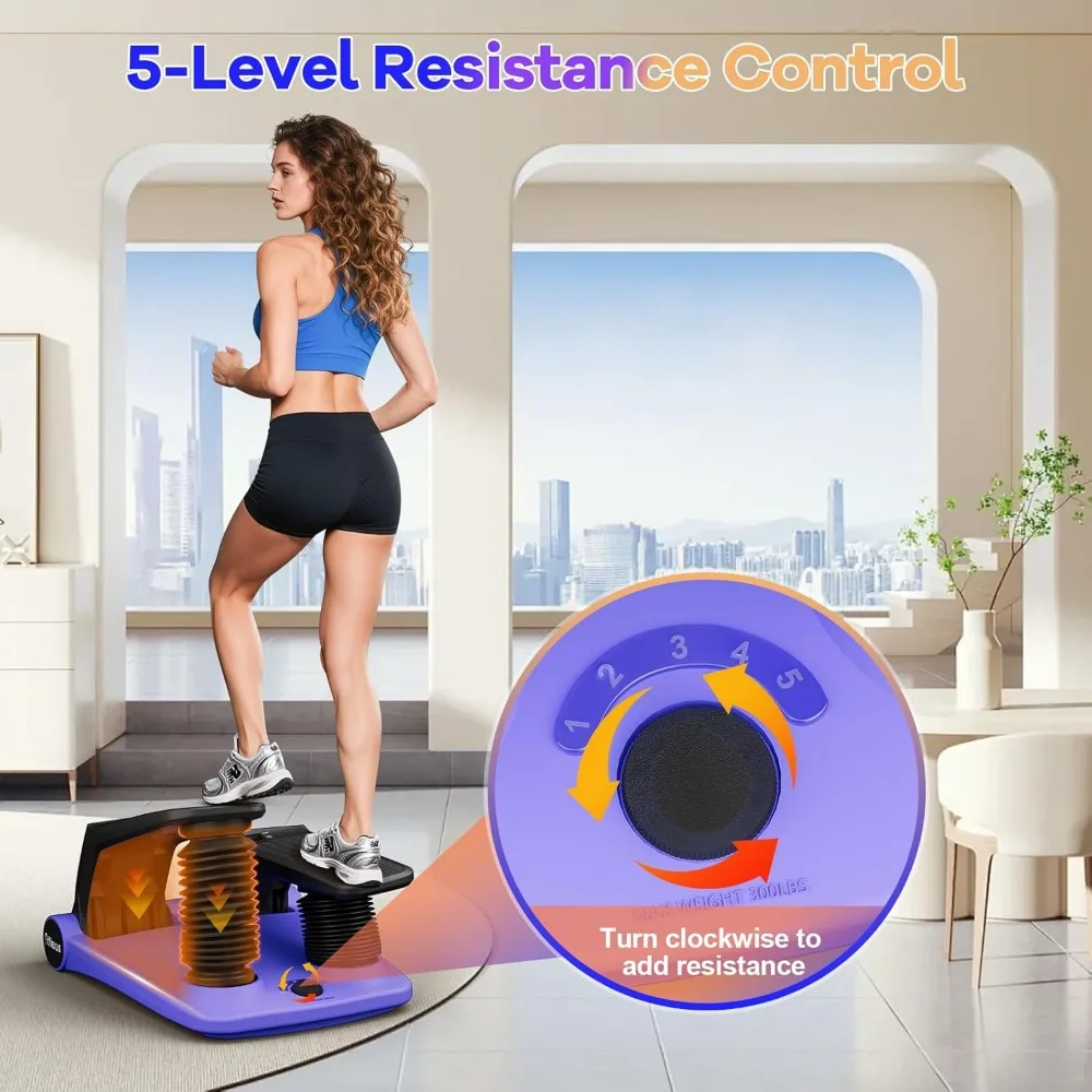 متسلق درج القلب المنزلي المحمول - ستيبر صغير قابل للتعديل مع شاشة LCD