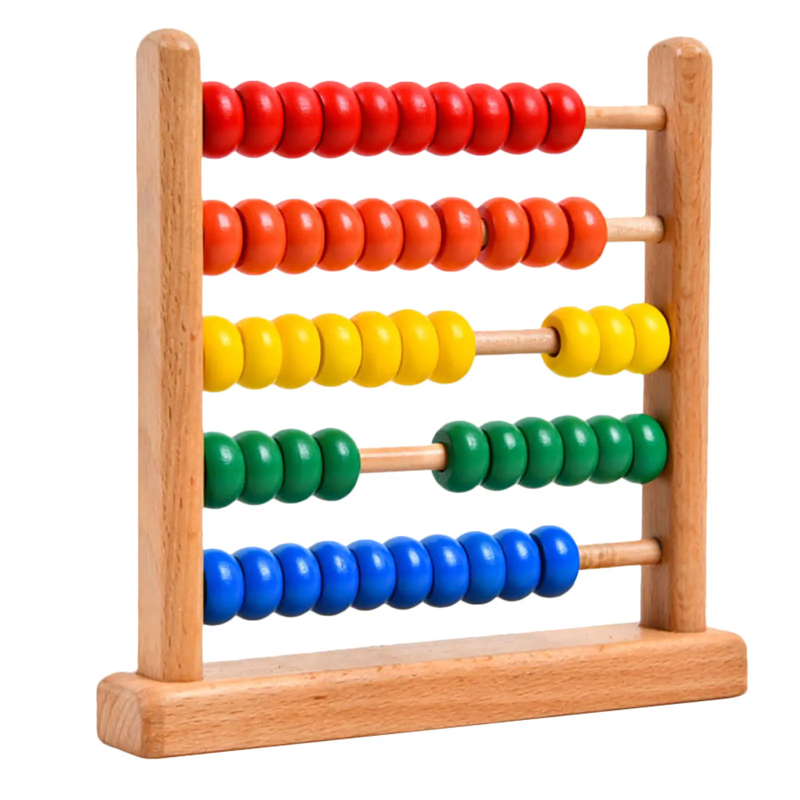 1 szt. Drewniany liczydło dla dzieci, kolorowa układanka z koralikami do nauki liczenia, wczesna edukacja matematyczna dla dzieci, rozwój poznawczy