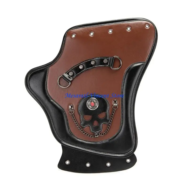 A70F Universal Motorcycle Exhaust Side Saddles Heat Protector PU Leather Engine Cover Deflector For Safe Riding