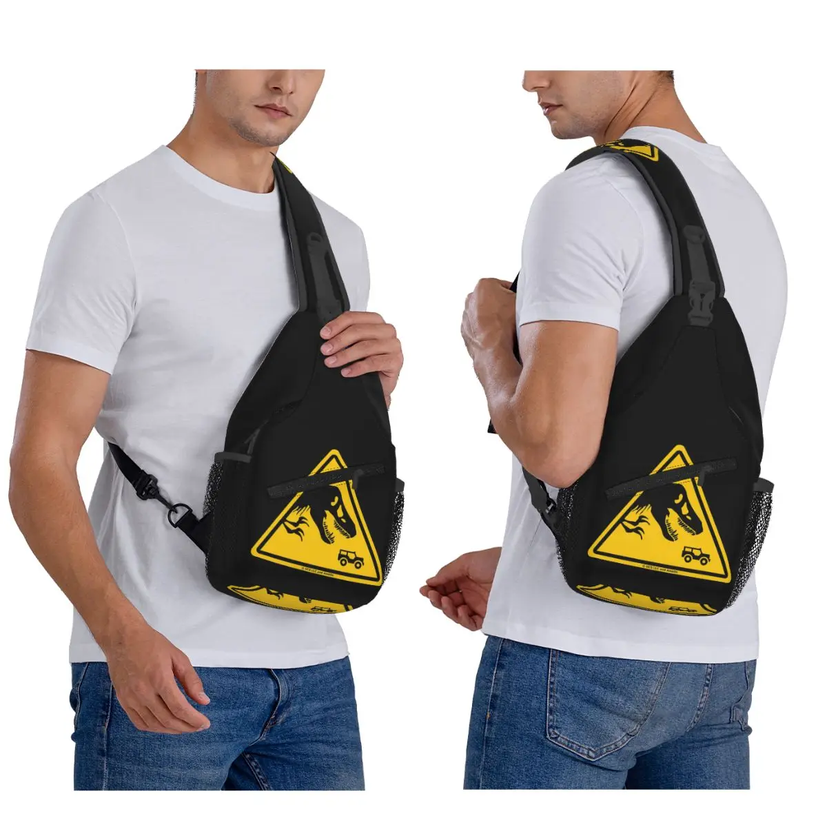 

Jurassic Park Chest Bag Men Sling Crossbody Backpack Chest Bag Traveling Hiking Daypack Shoulder Bag