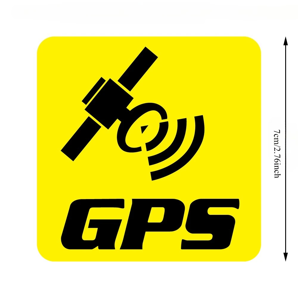 4PCS/Set Yellow & Black GPS Warning Vinyl Sticker Waterproof Decals for Car Motorcycle Vehicle Security