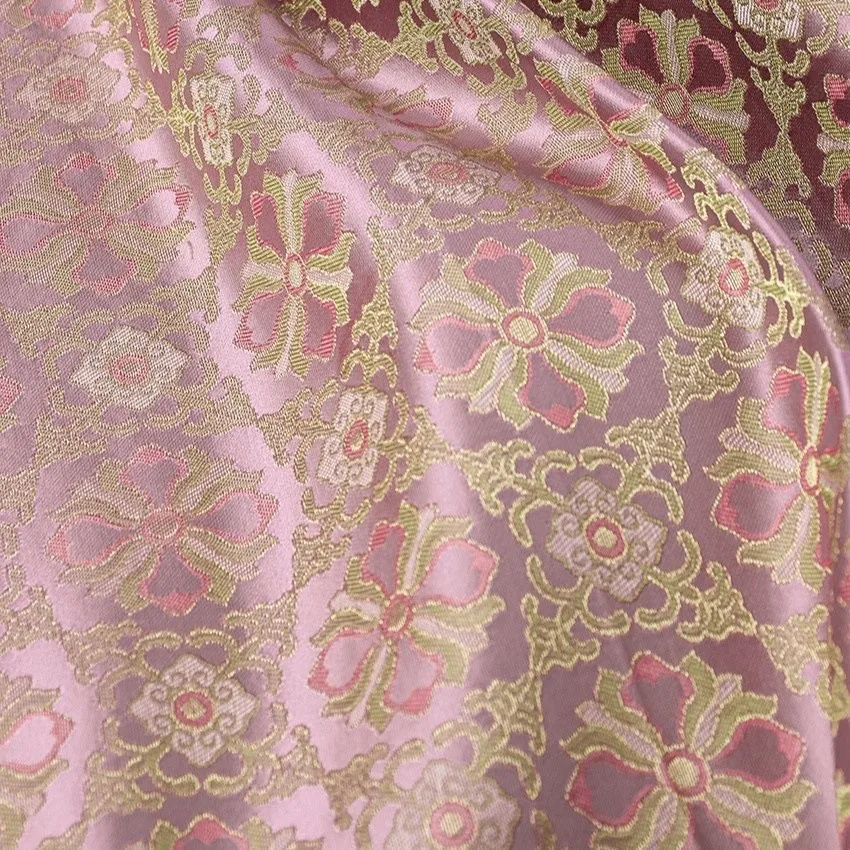 Song Dynasty Brocade Fabric National Style New Chinese Cheongsam Silk Oriental Fashion Golden Leather Supply Bed Cover Cloth