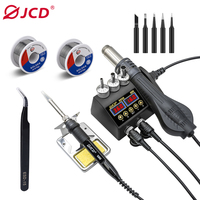 JCD 8898 2-in-1 750W hot air gun LCD display mobile phone welding rework station repair soldering iron hair dryer 8898-5TK