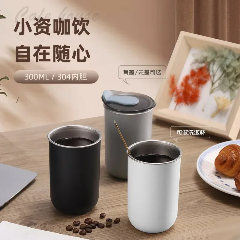 

300ml Portable Coffee Cup Water Bottle Juice Drink Accompanying Mug Keep Cold Heat Insulated Stainless Steel Coffee Drinkware