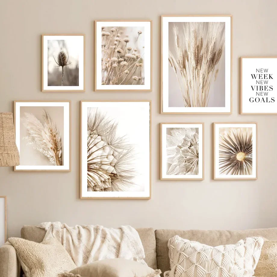 

Dandelion Wheat Reeds Grass Dried Flowers Plant Nordic Poster PaintingWall Art Print Canvas Decoration Pictures For Living Room