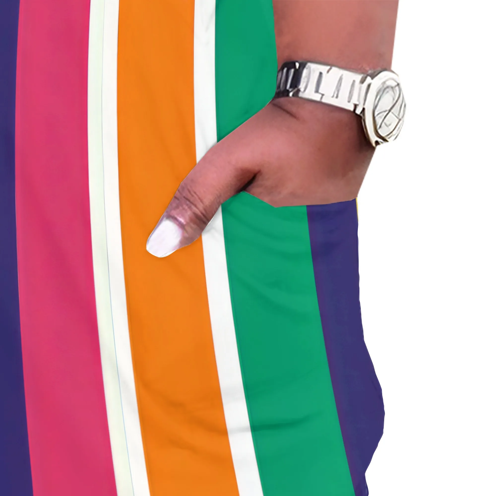 Abiti maxi taglie forti da donna a maniche lunghe con scollo a V, vestibilità ampia e casual, con tasche, abiti di tendenza autunnali