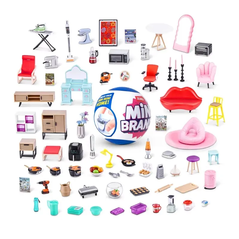 لعبة صغيرة ZURU-Mini للأثاث أريكة كرة منزلية ، صندوق أعمى للمفاجآت ، حلية نموذجية ، هدية عيد ميلاد للأطفال ، هدية العيد