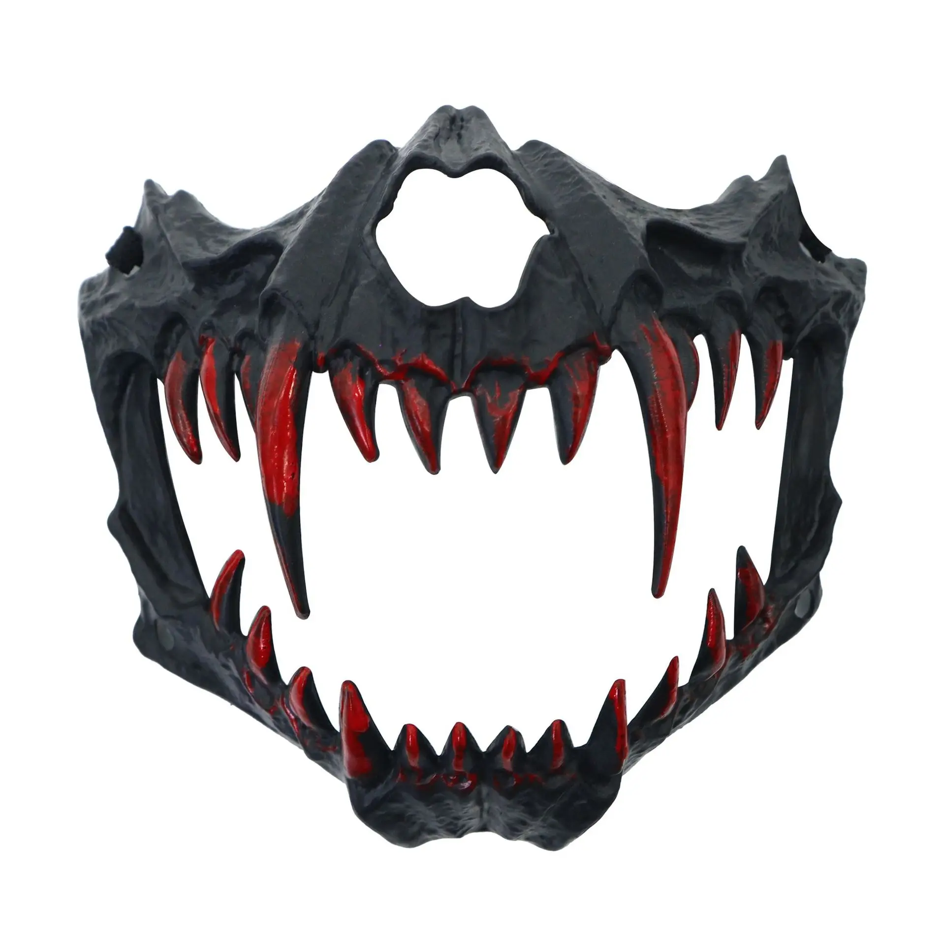 Half-face Blood Mask Men Dragon Tiger Wolf Mask Horror Halloween Costume Props Animal Skeleton Mask Party Cosplay Props