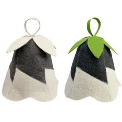 Unisex Bell-shaped Natural Wool Felt Sauna Hat Russian Banya Cap for men and women