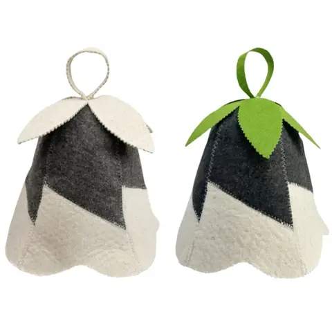 Unisex Bell-shaped Natural Wool Felt Sauna Hat Russian Banya Cap for men and women