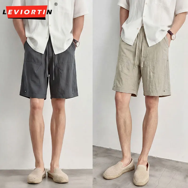 

Men's Summer Cargo Loose Shorts Pants Quick Dry Athletic Running Workout Gym Drawstring Shorts with Zipper Pockets Multi Pocket
