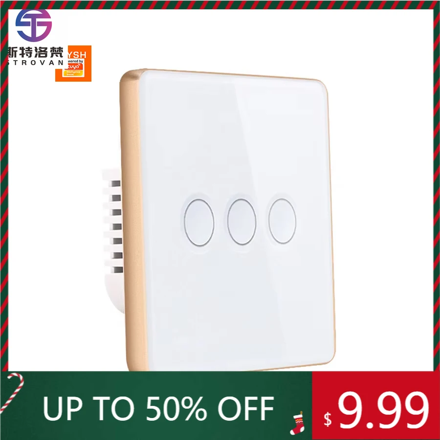 STLF تويا زيجبي واي فاي اللمس 12 3 4 عصابة الزجاج لوحة الجدار التبديل التحكم عن بعد مفتاح الإضاءة المقبس للمنزل الذكي/الفندق #1
