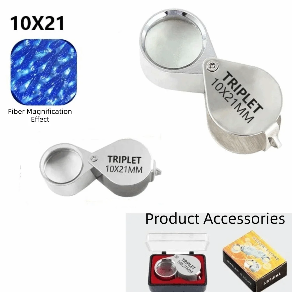 10x 20x 30x 21mm High Magnification Jewelry Magnifying Glass Alloy Glass Lens Pocket Loupe Portable Lightweight view 3
