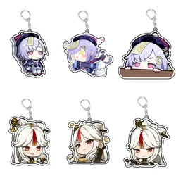 Genshin Impact Cute Kawii Acrylic Key Chain Ring Qiqi Figurine Ningguang Double Coated Custom Keychain Cartoon Bag Charms