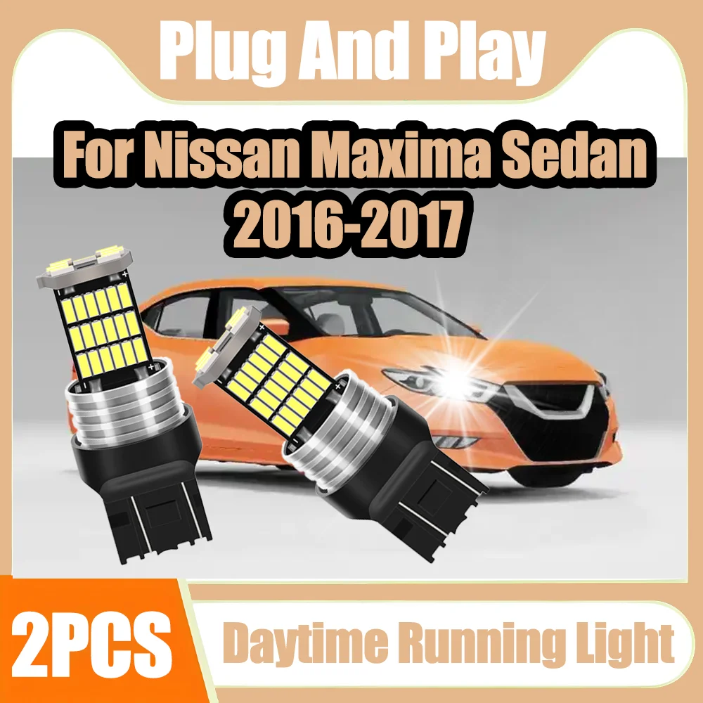 

2 шт. 7443 W21/5 Вт T20 дневные ходовые огни высокой мощности 3570 чипы CSP автоматические лампы 12 В 24 В для Nissan Maxima Sedan 2016-2017