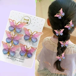 5PCS Sweet Stereoscopic Color Gradient Cute Baby Hairpins Kids Hair Clips Children Headwear Princess Barrette Girls Accessories