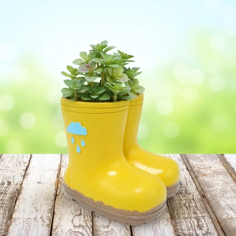 Cartoon Cute Flowerpot Planter Personalized Childrens Rain Boots Shaped Succulent Flowerpot