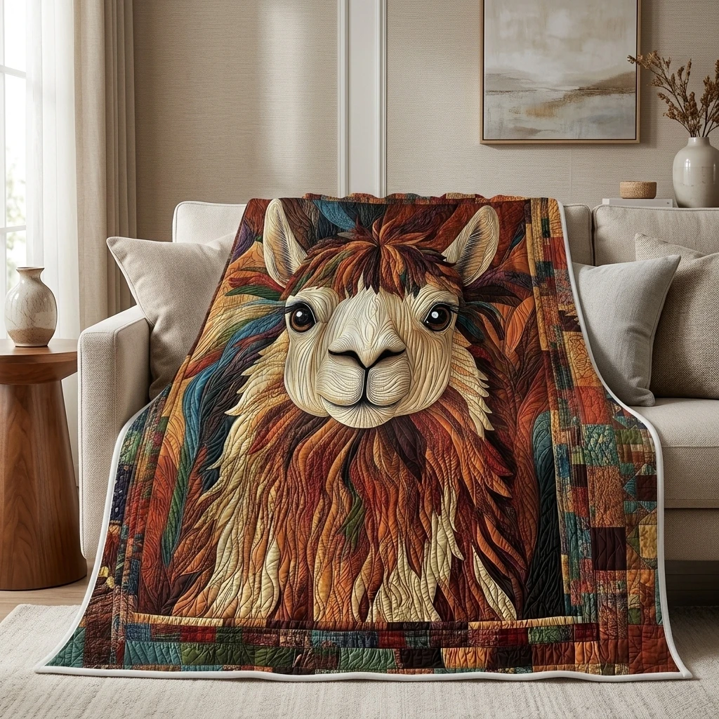 

1PC Vintage Alpaca Head Thick Flannel Throw Blanket, Soft Warm Portable Throw Blanket, Perfect Gift for Adults Boys Girls