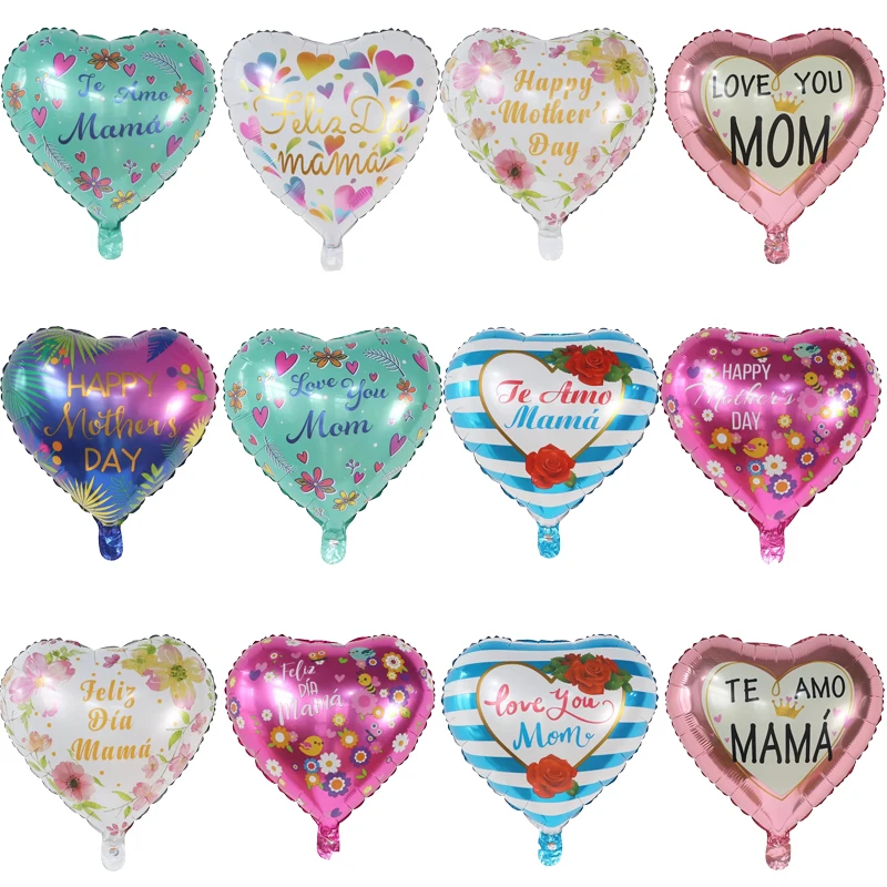 18 inch Spanish English Mother‘s Day Foil Balloons Party Air Globos Home Mom Birthday Gift Anniversary Decorations Gifts