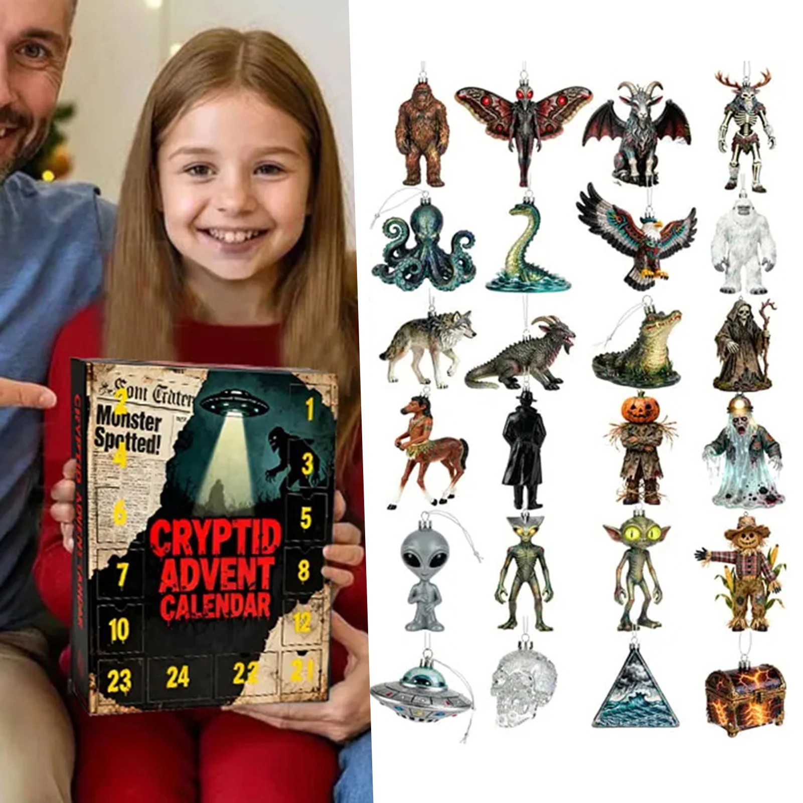 

Таины «Неизвестные» 2025 года, календарь Cryptid AdventS, модная праздничная подарочная коробка с обратным отсчетом для фестиваля