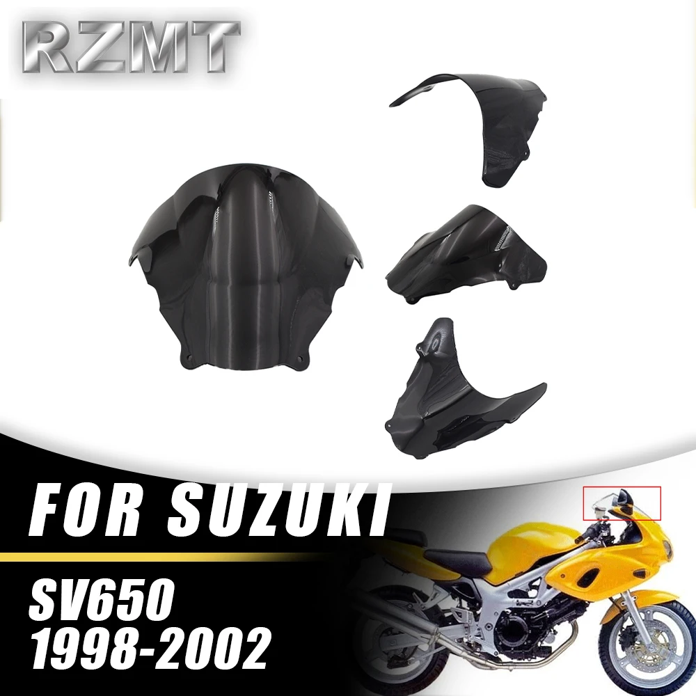 

Front Double Bubble Wind Deflector Windscreen For SUZUKI SV650 1998-2002 1999 2000 2001 Motorcycle Accessories Windshield Black